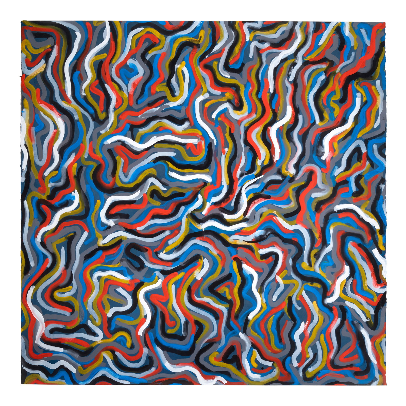 SOL LEWITT (1928-2007) Squiggly Brushstrokes 60 1/2 x 60 1/2 in (153.7 x 153.7 cm) (Executed in ...: SOL LEWITT (1928-2007) Squiggly Brushstrokes signed and dated 'S. Lewitt 1997' (lower right) gouache on paper 60 1/2 x 60 1/2 in (153.7 x 153.7 cm) Executed in 1997 Footnotes: Provenance P