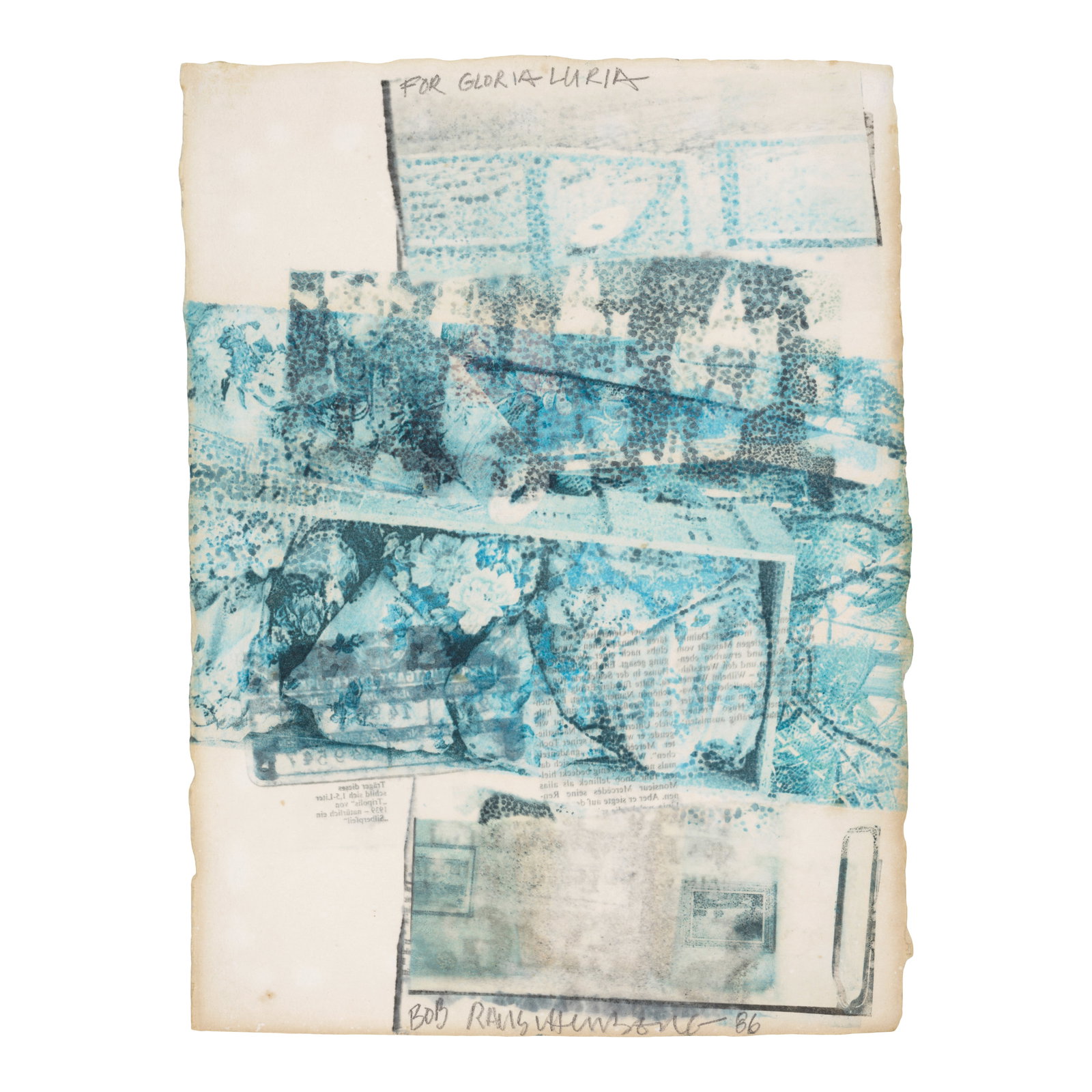 ROBERT RAUSCHENBERG (1925-2008) Untitled 13 7/8 x 10 1/4 in (35.2 x 26 cm) (Executed in 1986) (1 of 1)