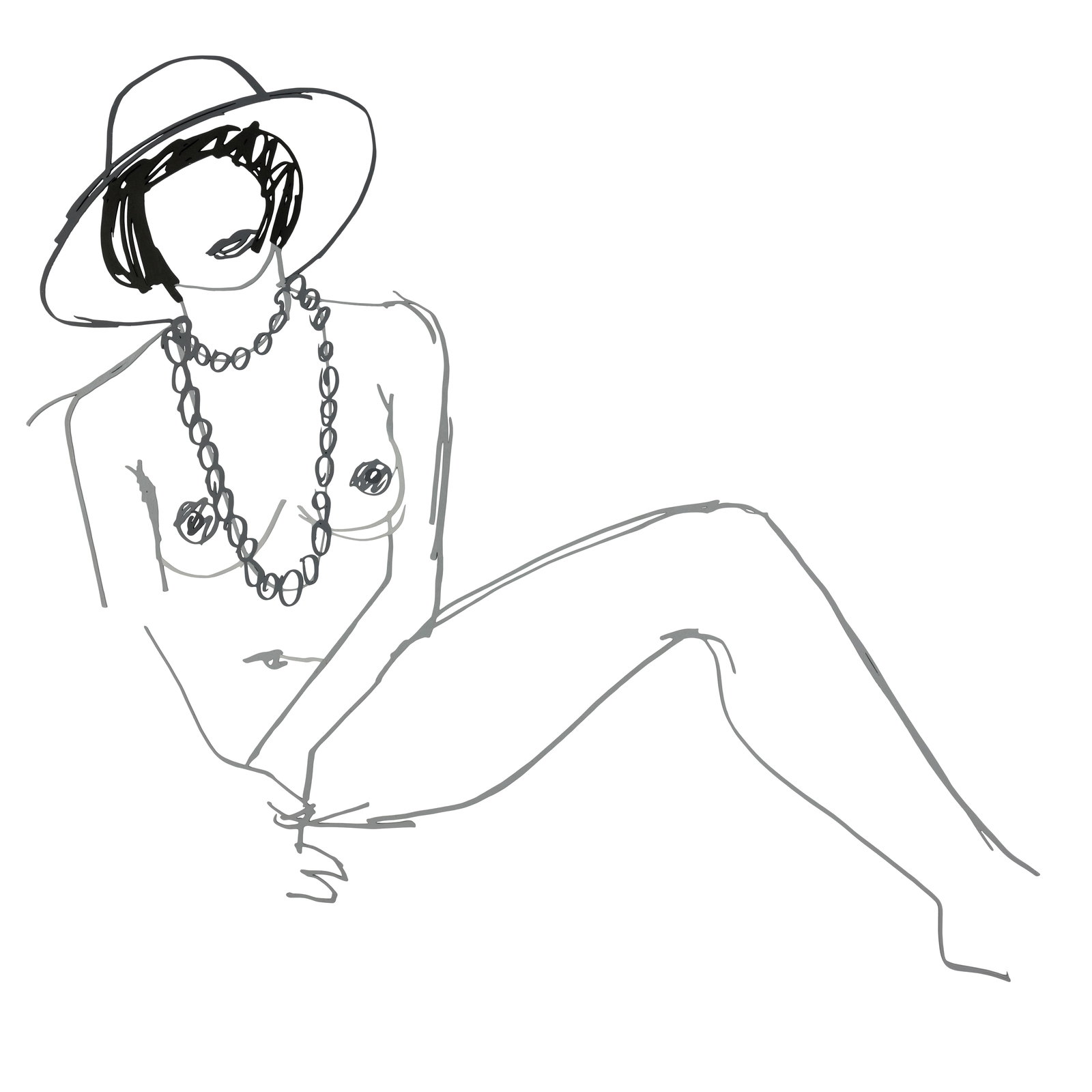 TOM WESSELMANN (1931-2004) Partial Monica with Hat and Beads 30 x 33 in (76.2 x 83.8 cm) (Execut...: TOM WESSELMANN (1931-2004) Partial Monica with Hat and Beads signed, incised with the artist's signature, variously inscribed and dated 'Wesselmann 89 Tom Wesselmann 1985/89 Steel Drawing | Partial Mo
