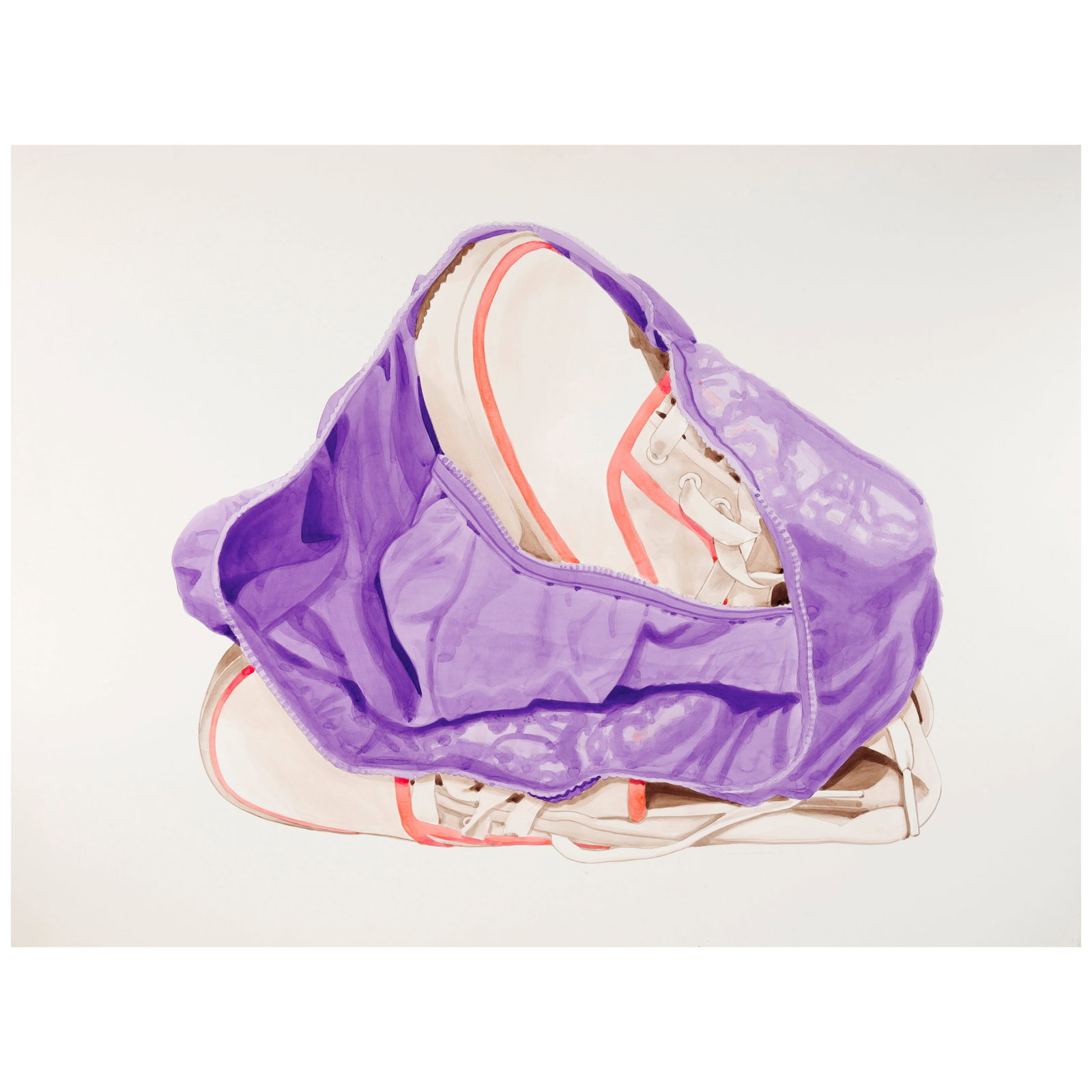 TOM WESSELMANN (1931-2004) Study for Sneakers & Purple Panties 30 1/8 x 40 1/8 in (76.5 x 101.9 ...: TOM WESSELMANN (1931-2004) Study for Sneakers & Purple Panties signed and dated 'Wesselmann 81' (lower right) thinned Liquitex and graphite on rag board 30 1/8 x 40 1/8 in (76.5 x 101.9 cm) Executed i