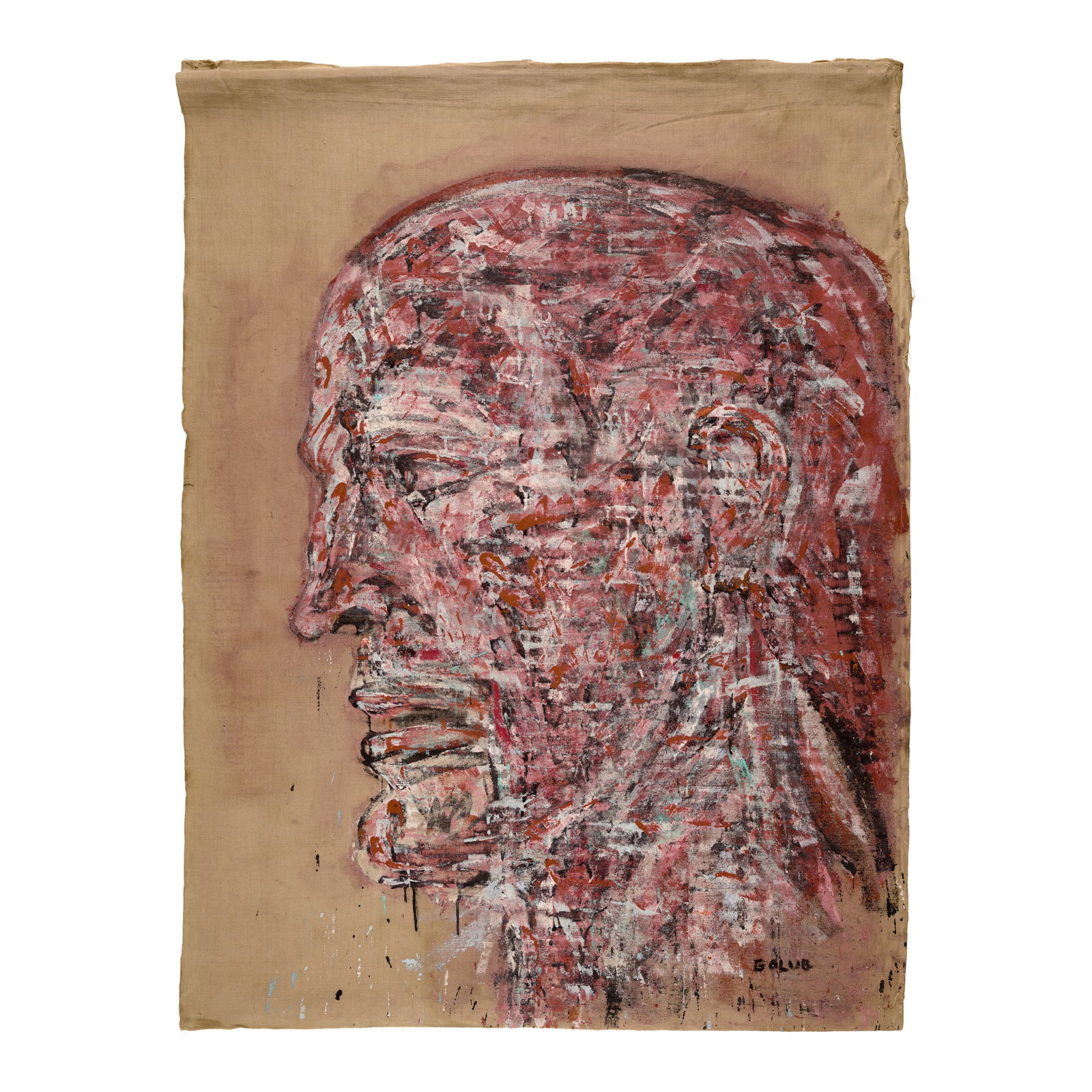 LEON GOLUB (1922-2004) Head 54 3/4 x 40 1/4 in (139 x 102 cm) (Painted circa 1965) (1 of 1)