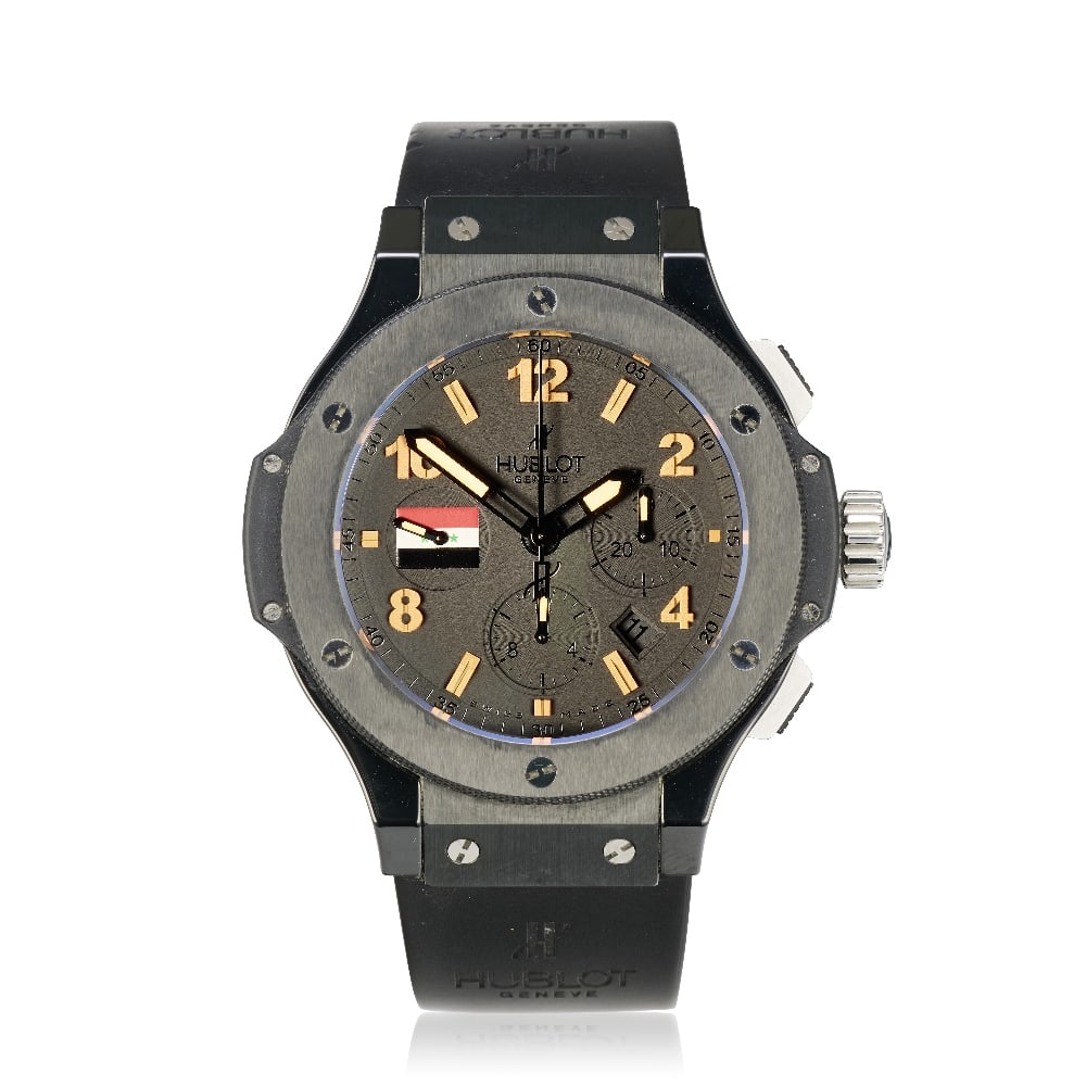 Hublot. A Limited Edition black ceramic and titanium automatic calendar chronograph wristwatch ... (1 of 1)
