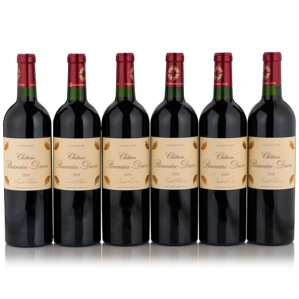 Château Branaire-Ducru, 2008 (6 bottles, 750ml): Château Branaire-Ducru, 2008 (6 bottles, 750ml) Region: Saint-Julien Footnotes: Bordeaux, Left Bank This lot is subject to the following lot symbols: • • Zero rated for tax, no tax