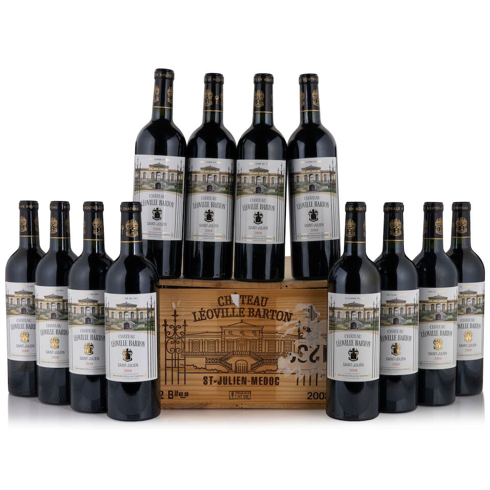 Château Léoville Barton, 2008 (12 bottles, 750ml): Château Léoville Barton, 2008 (12 bottles, 750ml) Region: Saint-Julien Packaging: original wooden case Footnotes: Bordeaux, Left Bank This lot is subject to the following lot symbols: