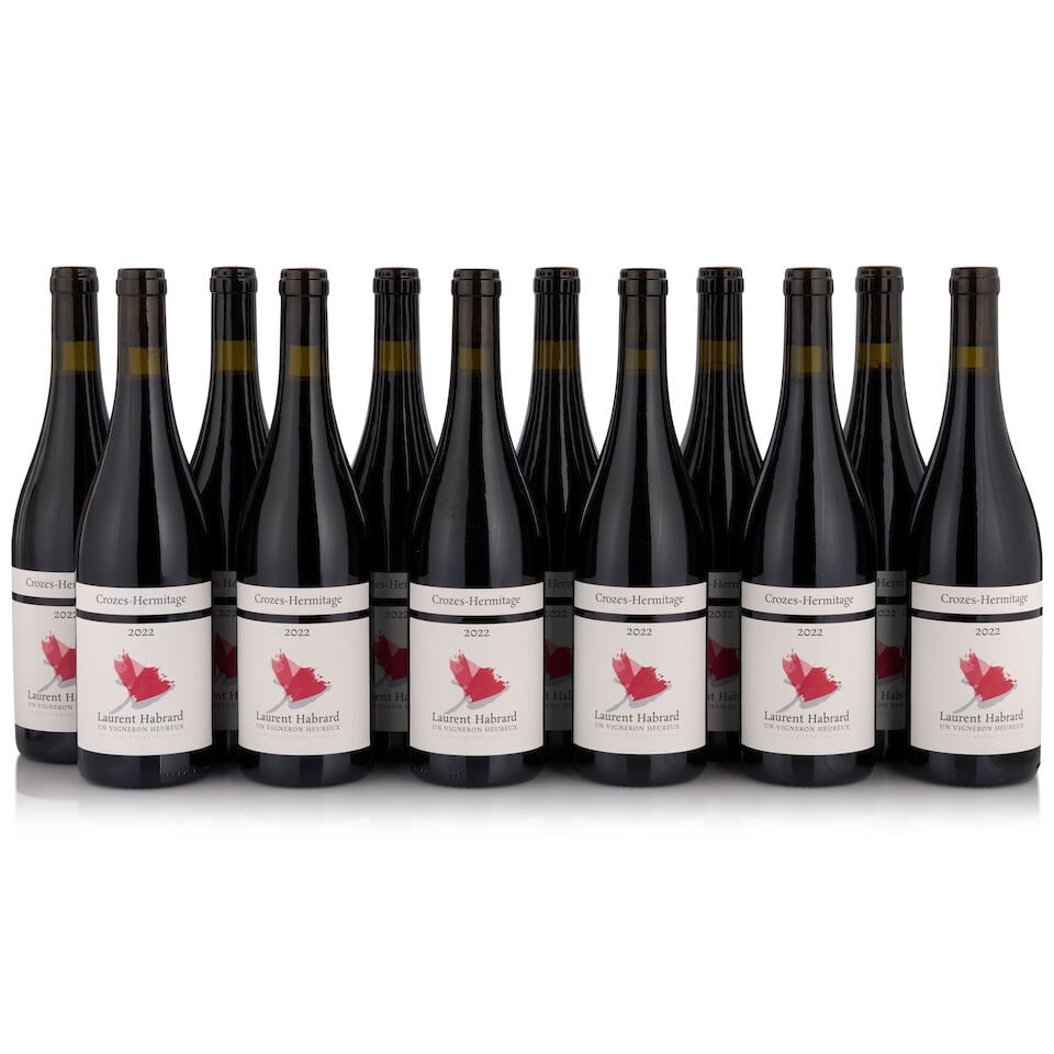 Domaine Laurent Habrard, Crozes-Hermitage, 2022 (12 bottles, 750ml): Domaine Laurent Habrard, Crozes-Hermitage, 2022 (12 bottles, 750ml) Region: Southern Rhône Packaging: original case This lot is subject to the following lot symbols: • • Zero rated