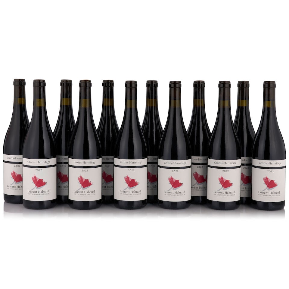 Domaine Laurent Habrard, Crozes-Hermitage, 2022 (12 bottles, 750ml): Domaine Laurent Habrard, Crozes-Hermitage, 2022 (12 bottles, 750ml) Region: Southern Rhône Packaging: original case This lot is subject to the following lot symbols: • • Zero rated
