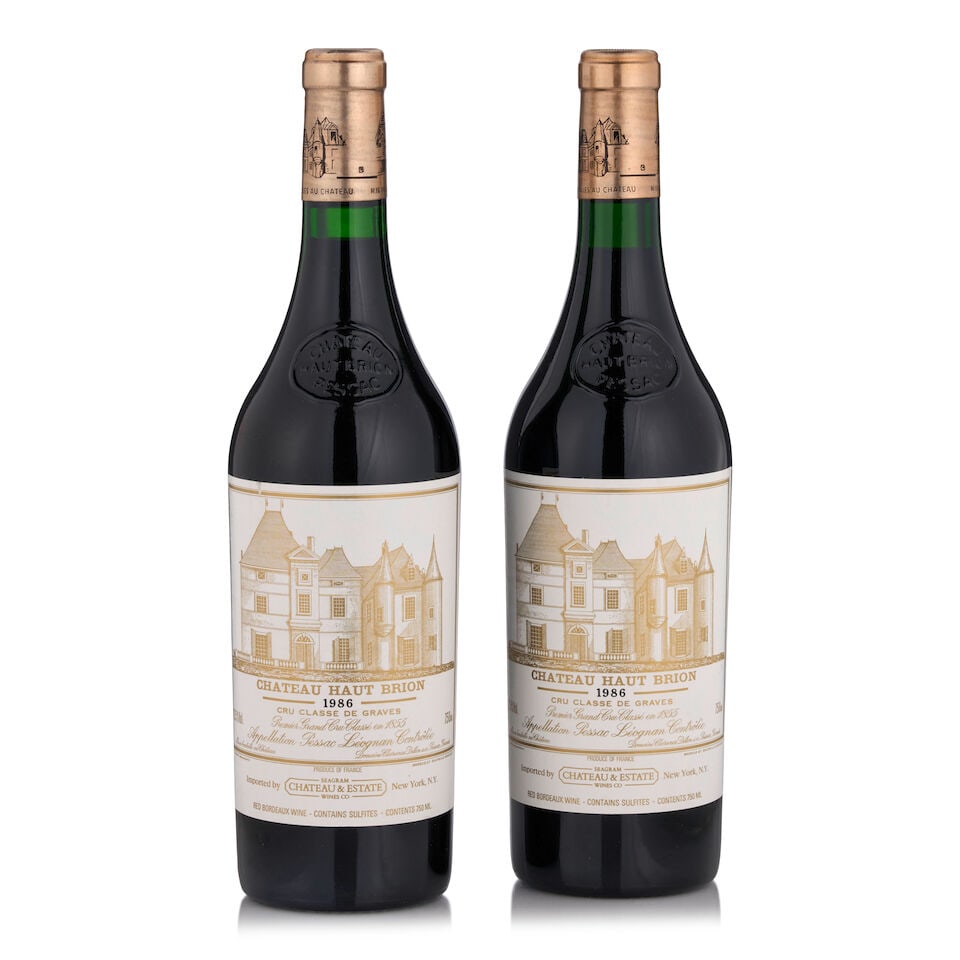 Château Haut-Brion, 1986 (2 bottles, 750ml): Château Haut-Brion, 1986 (2 bottles, 750ml) Region: Pessac-Leognan Fill Level: one 1.5cm, one 2cm Footnotes: Bordeaux, Left Bank This lot is subject to the following lot symbols: • • 