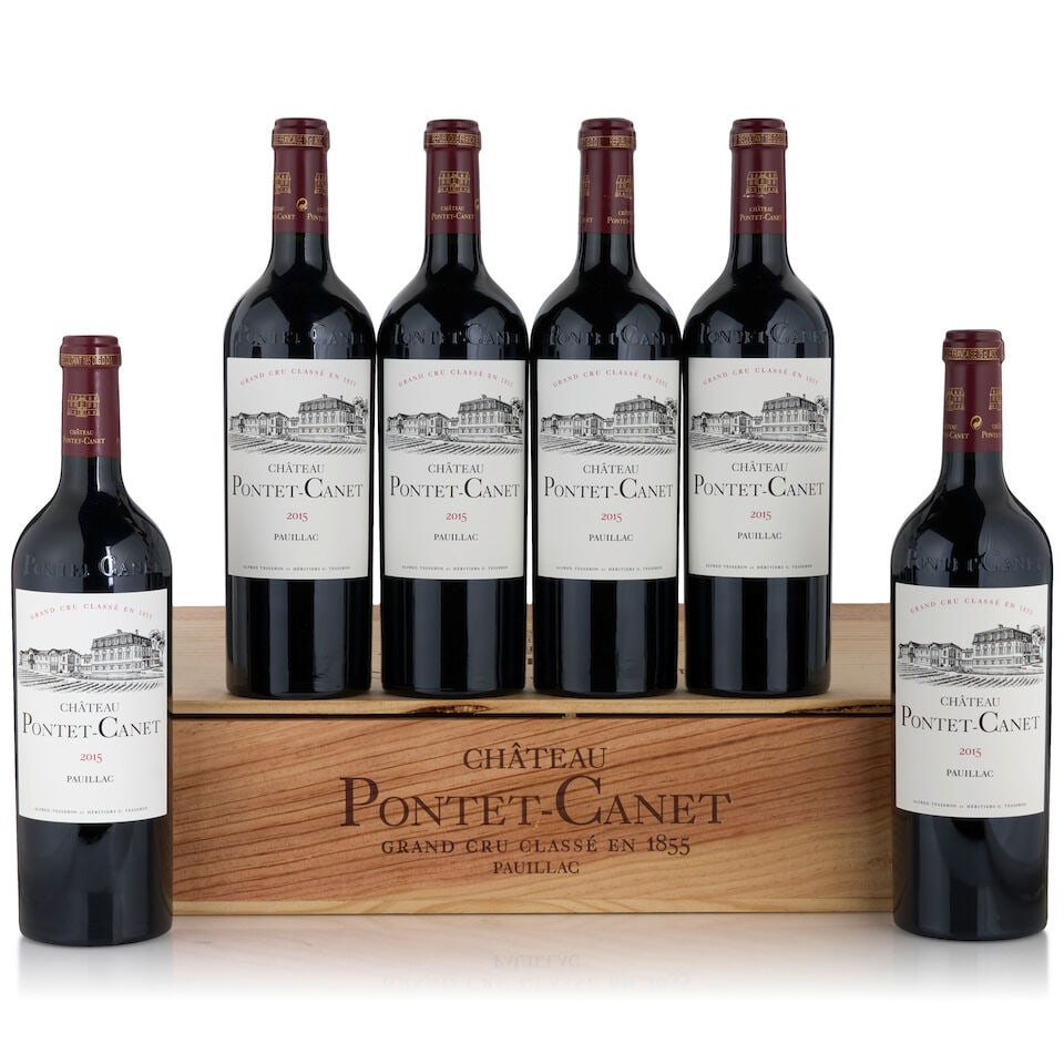 Château Pontet-Canet, 2015 (6 bottles, 750ml): Château Pontet-Canet, 2015 (6 bottles, 750ml) Region: Pauillac Packaging: original wooden case Footnotes: Bordeaux, Left Bank This lot is subject to the following lot symbols: • •