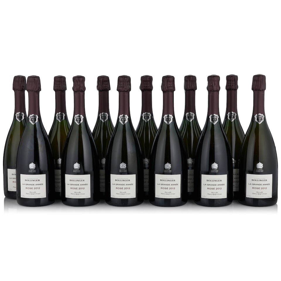 Bollinger, La Grande Année Rosé, 2012 (12 bottles, 750ml): Bollinger, La Grande Année Rosé, 2012 (12 bottles, 750ml) Region: Aÿ Packaging: two 6-pack original cardboard cases Footnotes: Champagne This lot is subject to the following lot