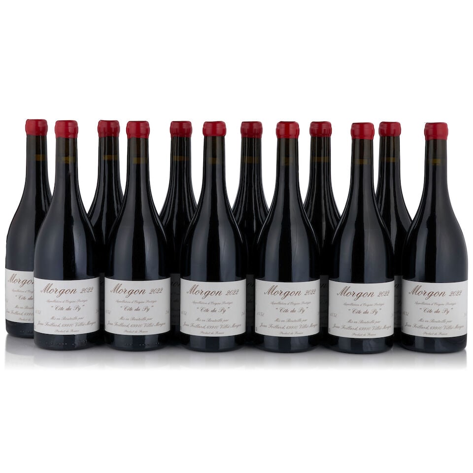 Jean Foillard, Morgon Côte du Py, 2022 (12 bottles, 750ml): Jean Foillard, Morgon Côte du Py, 2022 (12 bottles, 750ml) Region: Beaujolais Packaging: original cardboard case This lot is subject to the following lot symbols: • • Zero rated for