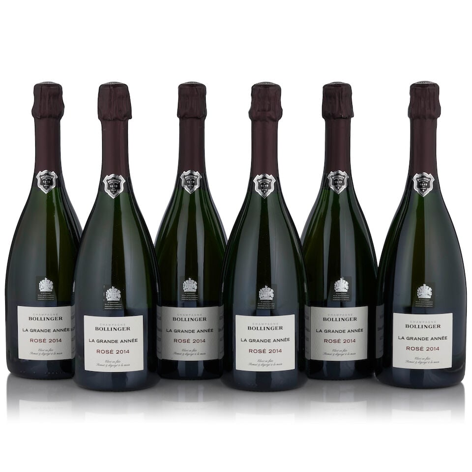 Bollinger, La Grande Année Rosé, 2014 (6 bottles, 750ml): Bollinger, La Grande Année Rosé, 2014 (6 bottles, 750ml) Region: Aÿ Packaging: original cardboard case Footnotes: Champagne This lot is subject to the following lot symbols: