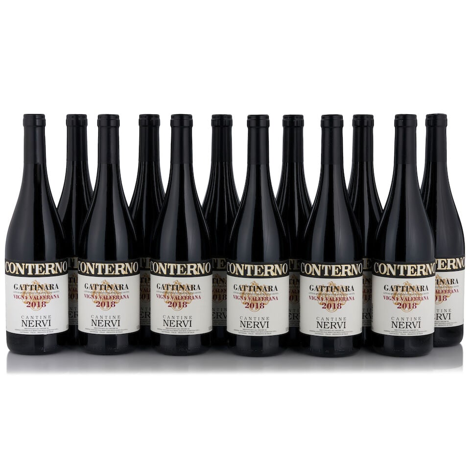 Conterno, Cantine Nervi Gattinara Vigna Valferana, 2018 (12 bottles, 750ml): Conterno, Cantine Nervi Gattinara Vigna Valferana, 2018 (12 bottles, 750ml) Region: Piedmont Packaging: two 6-pack original cardboard cases Footnotes: Italy This lot is subject to the following lot
