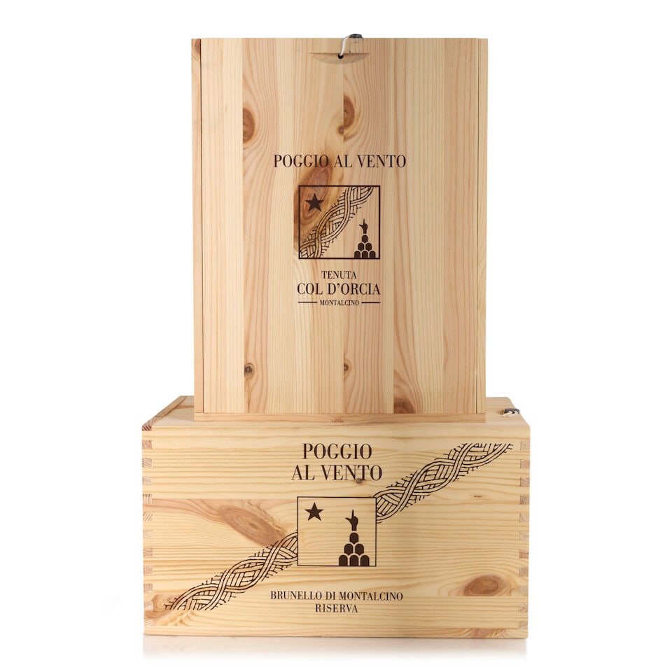 Col d'Orcia, Brunello di Montalcino Riserva Poggio Al Vento, 2016 (12 bottles, 750ml): Col d'Orcia, Brunello di Montalcino Riserva Poggio Al Vento, 2016 (12 bottles, 750ml) Region: Tuscany Packaging: two 6-pack original wooden cases Footnotes: Italy This lot is subject to the following