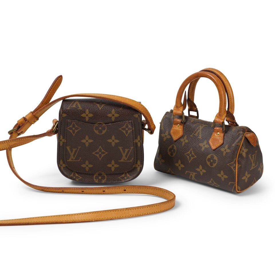 Louis Vuitton. Deux sacs : Mini Saint Cloud et Mini Speedy en toile Monogram et cuir naturel. Lo... - 2