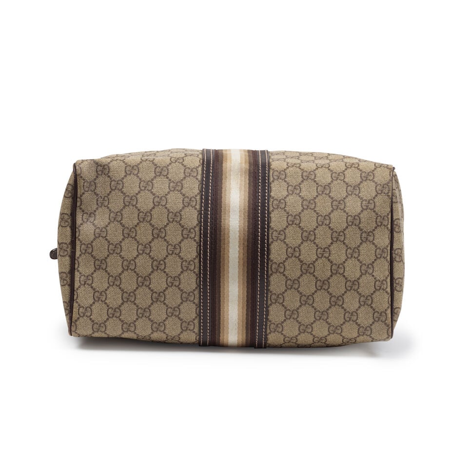 Gucci. Sac Boston Web en toile enduite GG et cuir café. Gucci. Boston Web bag in GG coated ... - 2
