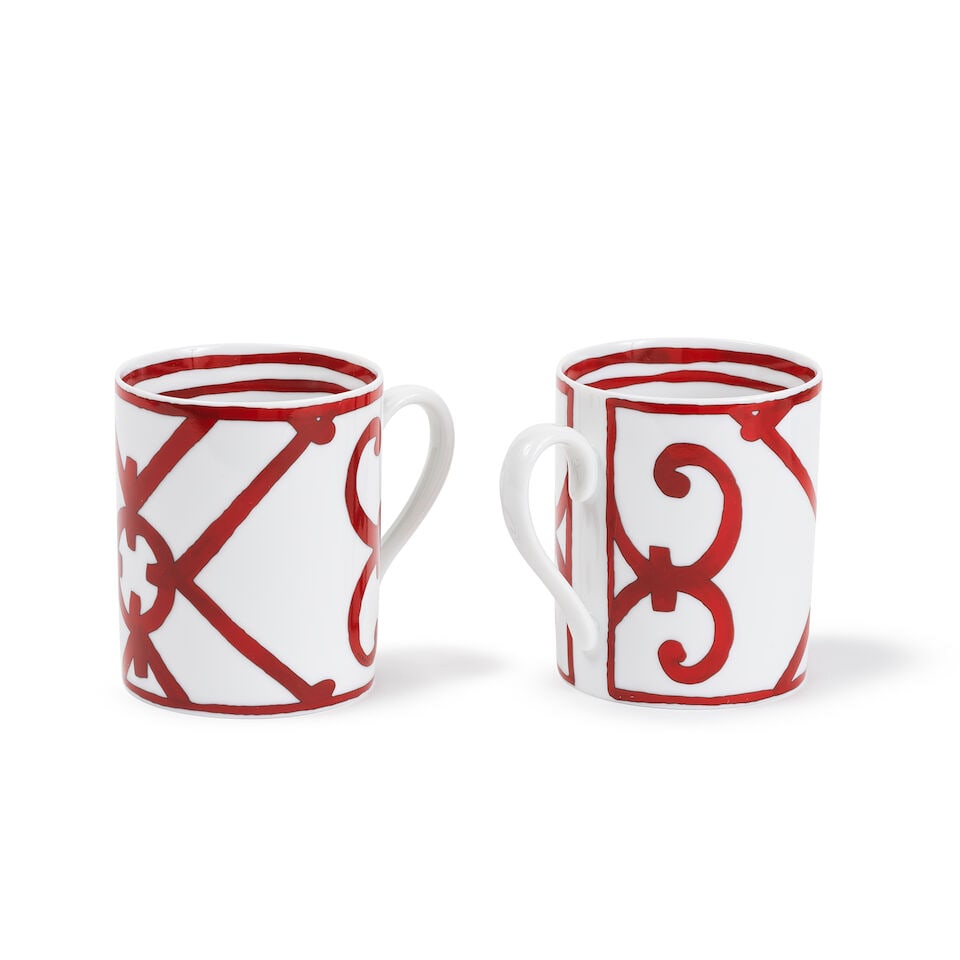 Hermès Paris. Paire de Mugs Balcon du Guadalquivir en porcelaine. Hermès Paris. Pair o... - 2