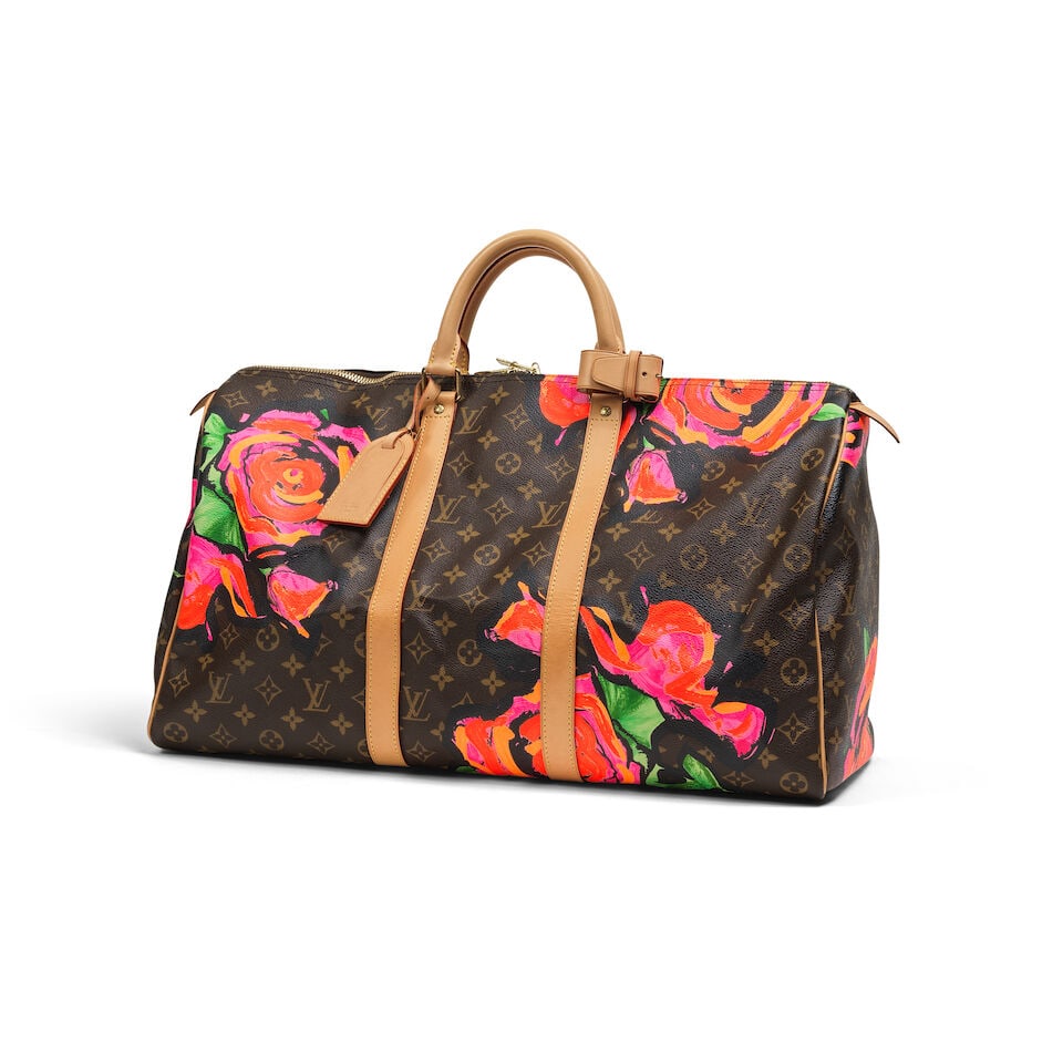 Louis Vuitton x Stephen Sprouse, Edition limitée, année 2008. Keepall 50 en toile Mono...: Louis Vuitton x Stephen Sprouse, Edition limitée, année 2008. Keepall 50 en toile Monogram Roses. Louis Vuitton x Stephen Sprouse, Limited Edition, year 2008. Keepall 50 in Monogram Roses