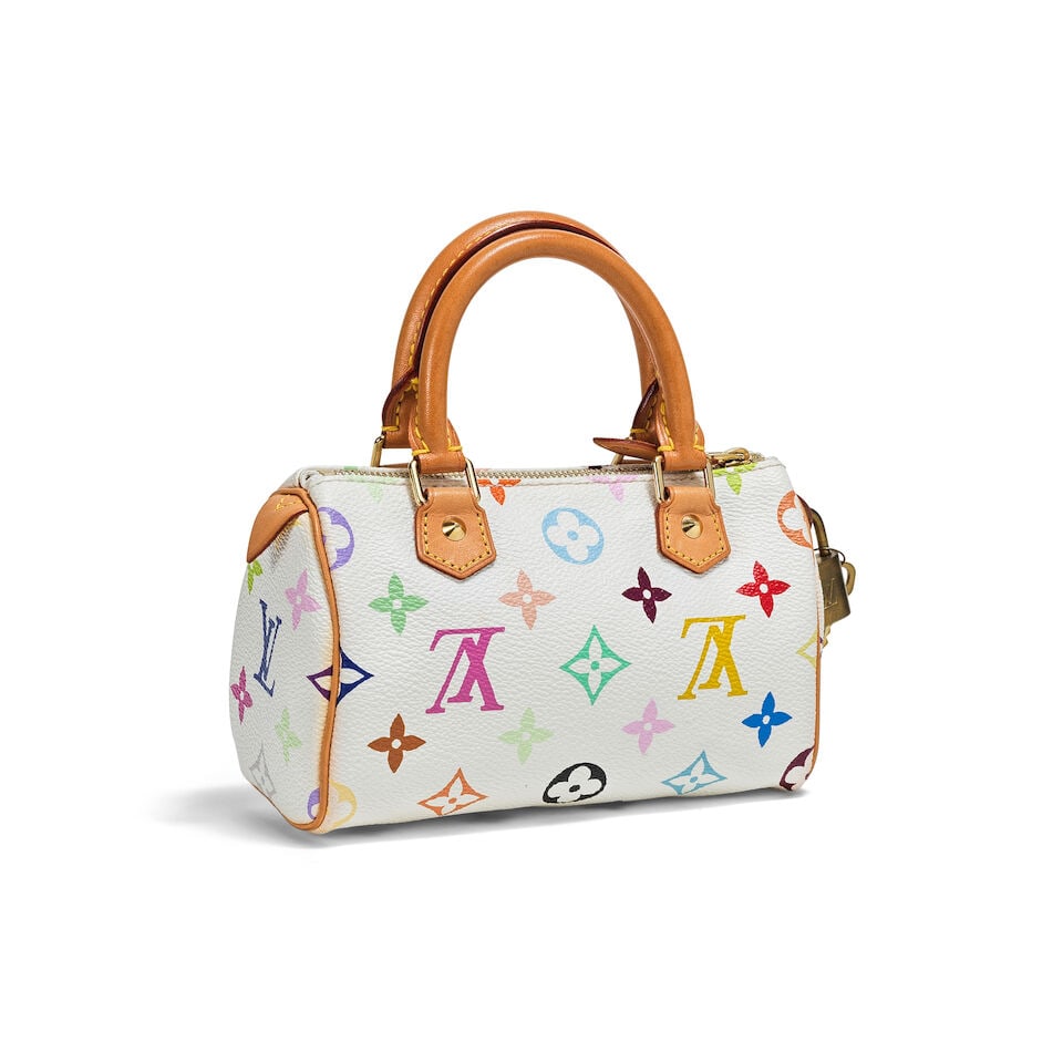 Louis Vuitton x Takashi Murakami, Edition Limitée, année 2003. Sac Mini Speedy en toil... - 2
