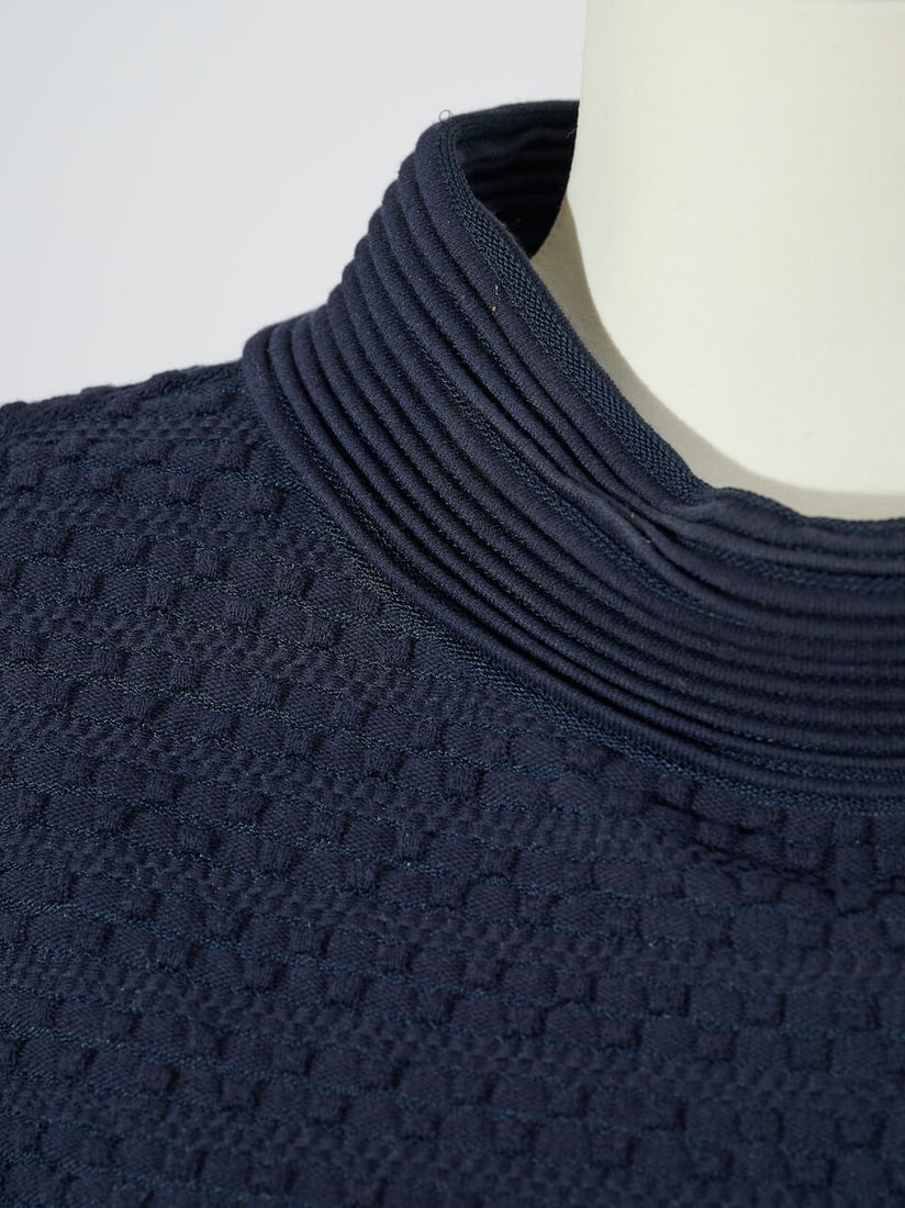 Chanel, collection Prêt à Porte, Automne/Hiver 2014. Robe en lainage bleu marine. Chan... - 2