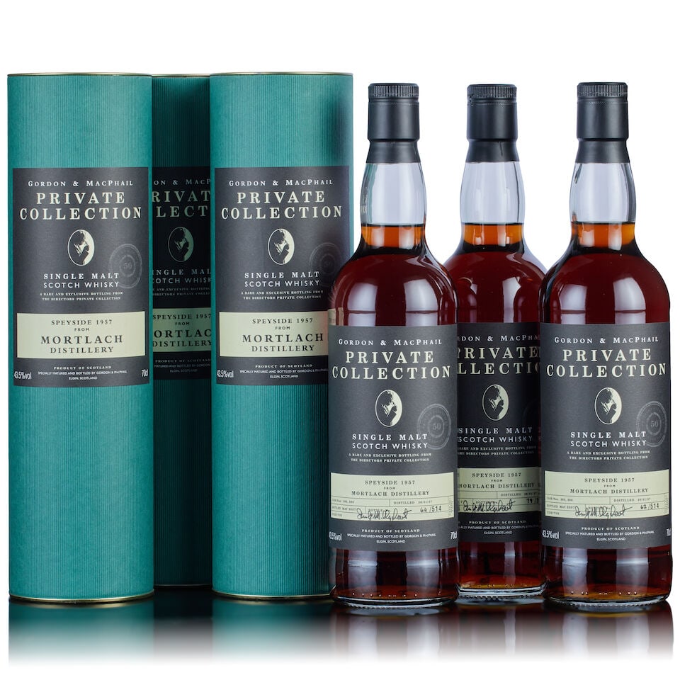 Mortlach Gordon & MacPhail Private Collection, 50 Year Old, 1957 (3x 70cl) (1 of 2)