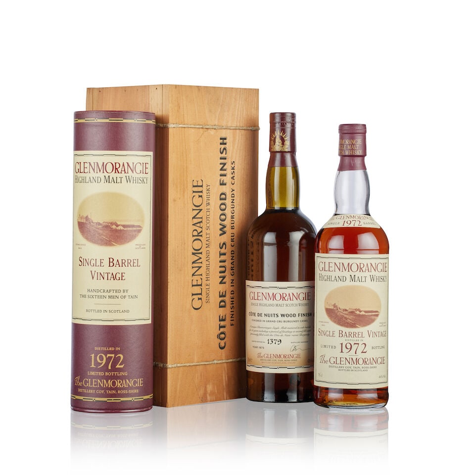 Glenmorangie Cote De Nuits Wood Finish, 1975 (1x 70cl) Glenmorangie Single Barrel Vintage, 1972... (1 of 2)