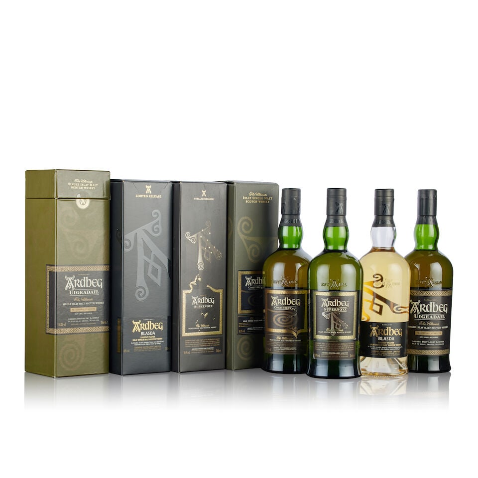 Ardbeg Corryvreckan (1x 70cl) Ardbeg Supernova (1x 70cl) Ardbeg Blasda (1x 70cl) Ardbeg Uigeada... (1 of 2)