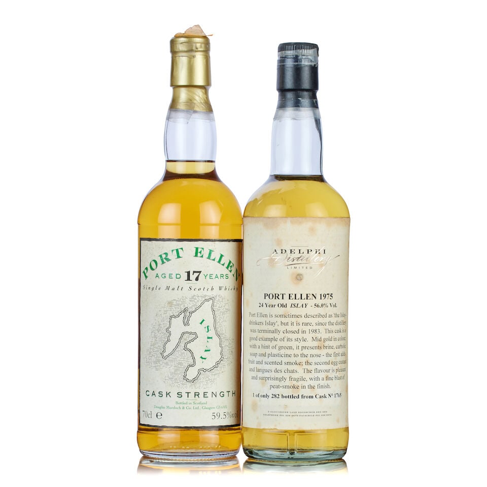 Port Ellen 24 Year Old Adelphi , 1975 (1x 70cl) Port Ellen 17 Year Old Cask Strength, Douglas ... (1 of 2)