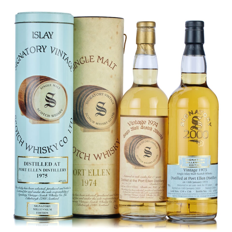 Port Ellen 17 Year Old, Signatory Vintage , 1974 (1x 70cl) Port Ellen 25 Year Old, Signatory V...: Port Ellen 17 Year Old, Signatory Vintage , 1974 (1x 70cl) Region: Islay, single malt Fill Level: into neck Capsule: good condition Label: good labelling Packaging: in original presentation case Alcoh