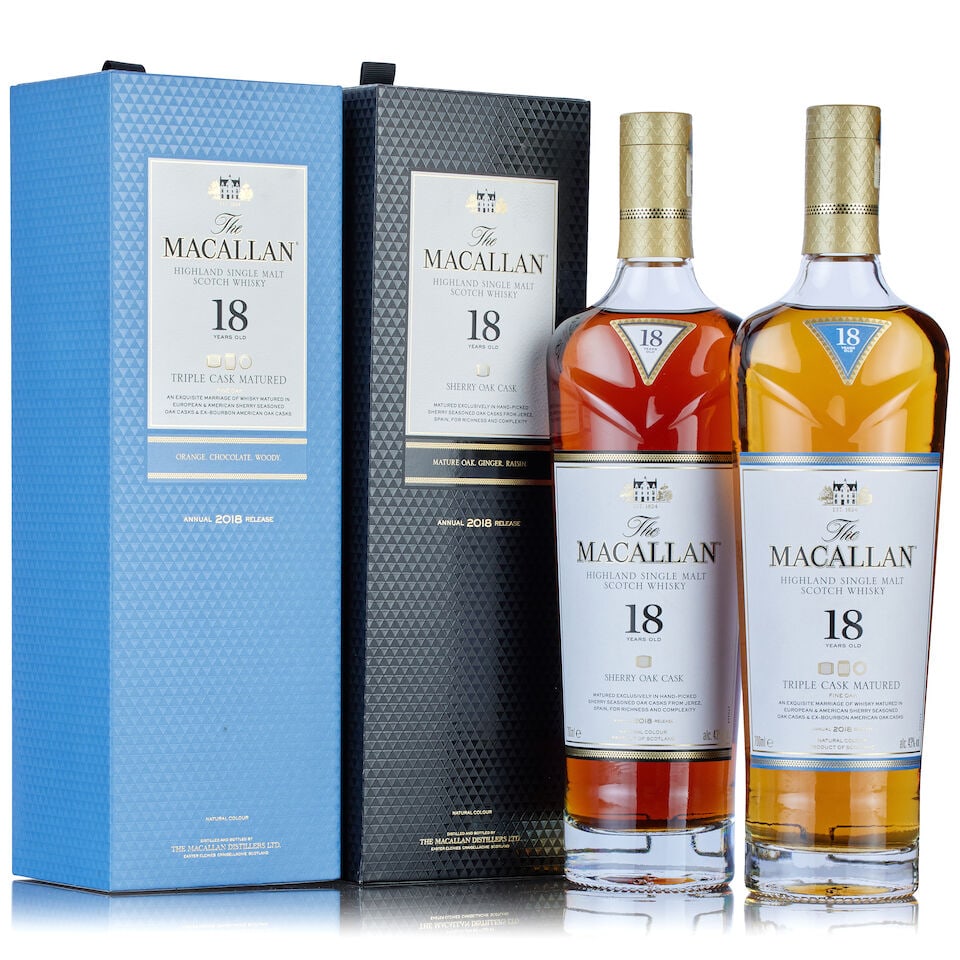 The Macallan 18 Year Old Sherry Oak (1x 70cl) The Macallan 18 Year Old Triple Cask Matured Fin... (1 of 2)