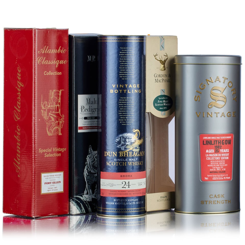 Brora 24 Year Old, 1981 (1x 70cl) Port Ellen 27 Year Old, 1983 (1x 70cl) Rosebank La Maison du W... - 2