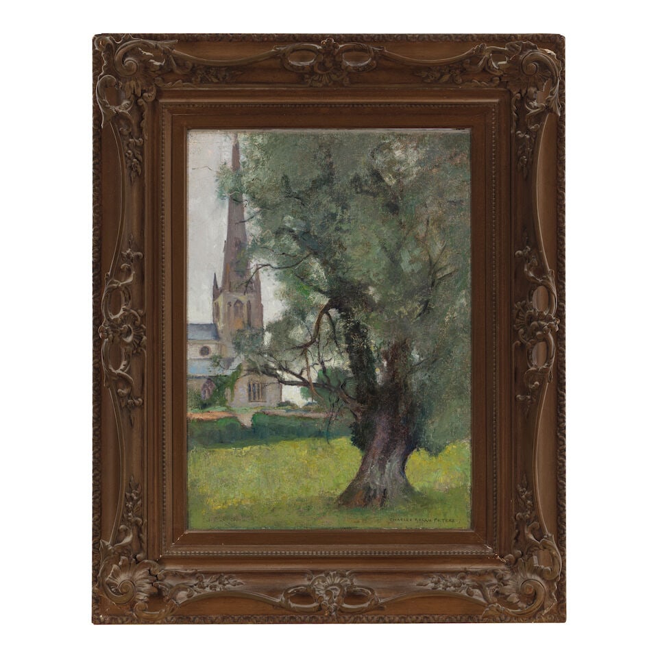 CHARLES ROLLO PETERS (1862-1928) Snettisham Church (St. Mary's) 21 x 15 in. - 3