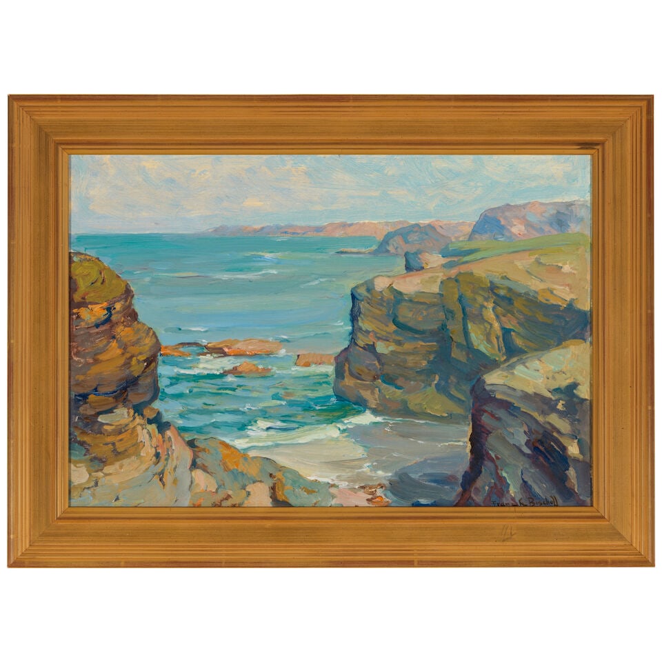FRANZ ARTHUR BISCHOFF (1864-1929) Coastal Scene 13 x 19 in. - 3