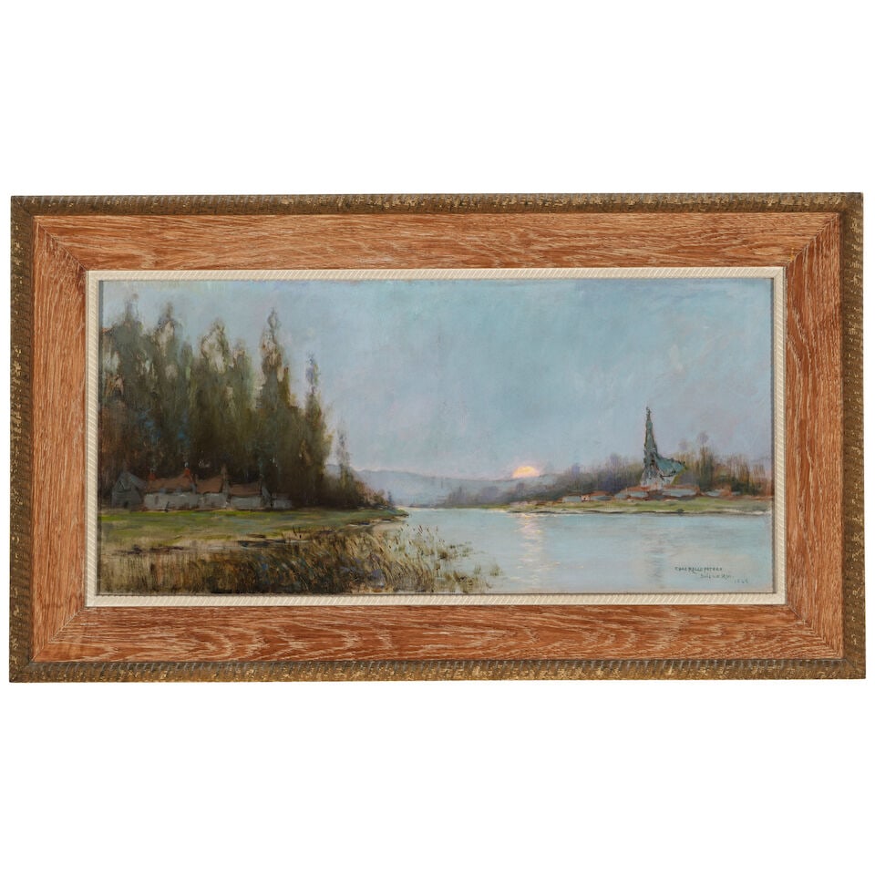 CHARLES ROLLO PETERS (1862-1928) Bois-Le-Roi 16 1/4 x 34 3/4 in. (Painted in 1885.) - 3