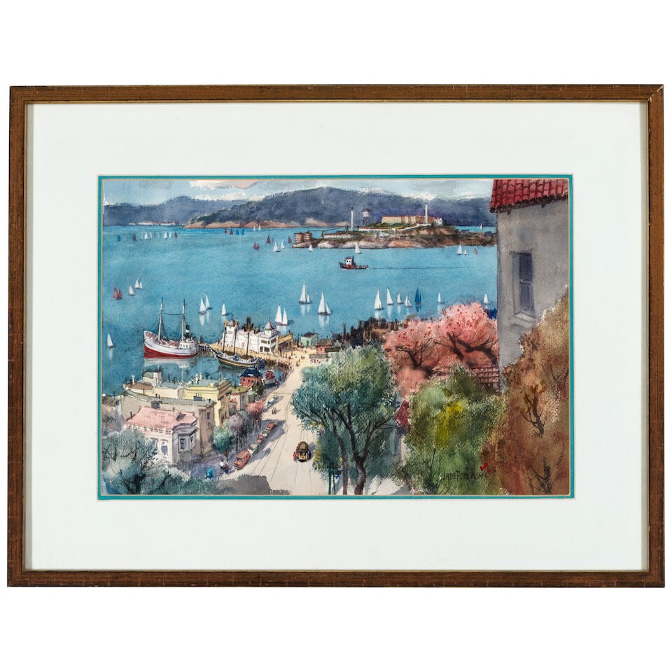 JADE FON WOO (1911-1983) Alcatraz sight 14 1/2 x 21 1/2 in. - 3