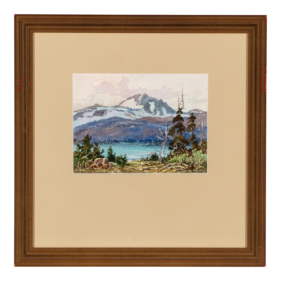 ALBERT THOMAS DEROME (1885-1959) Meadow N.W. of Quincy, Mt. Lyell Glacier and Mt. Lassen (a grou... - 2