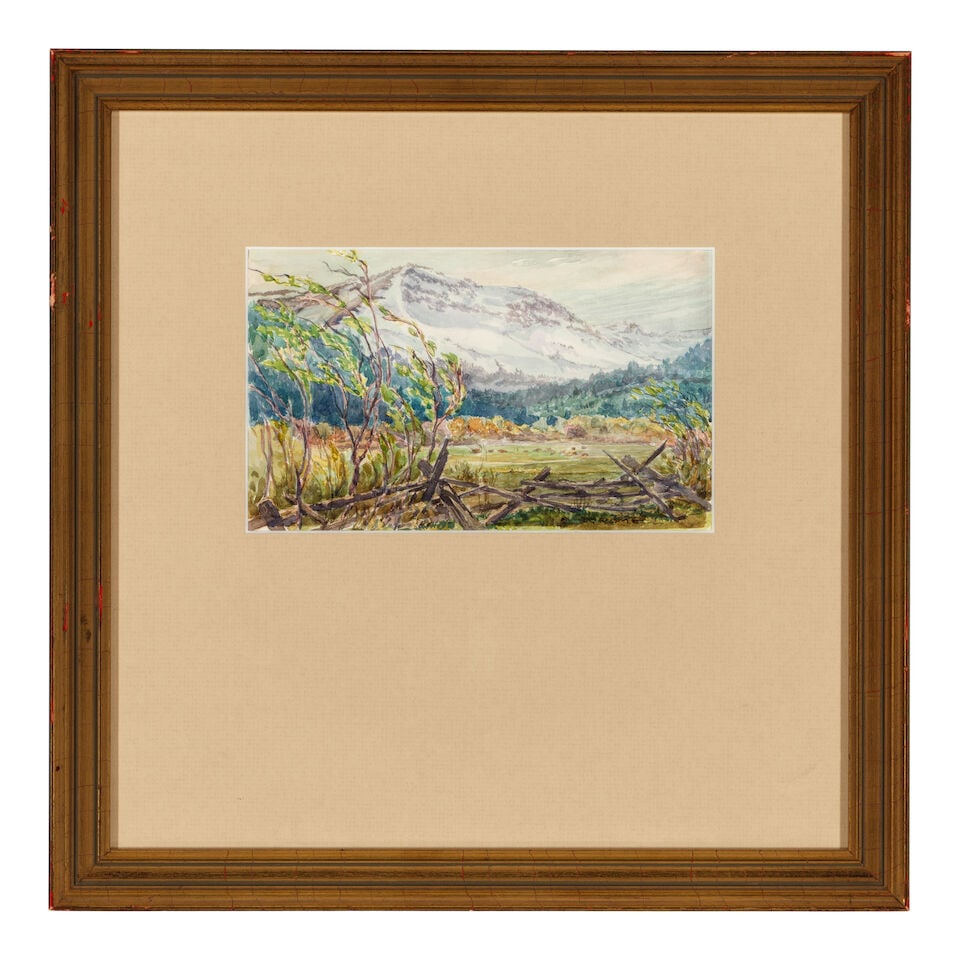 ALBERT THOMAS DEROME (1885-1959) Meadow N.W. of Quincy, Mt. Lyell Glacier and Mt. Lassen (a grou... - 4