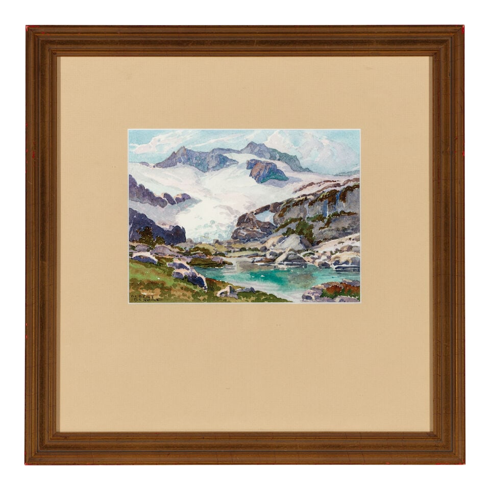 ALBERT THOMAS DEROME (1885-1959) Meadow N.W. of Quincy, Mt. Lyell Glacier and Mt. Lassen (a grou... - 6