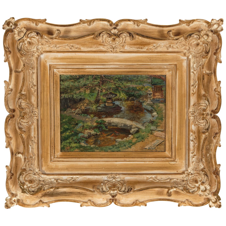 THEODORE WORES (1859-1939) Japanese Garden Scene 6 1/2 x 9 in. - 3