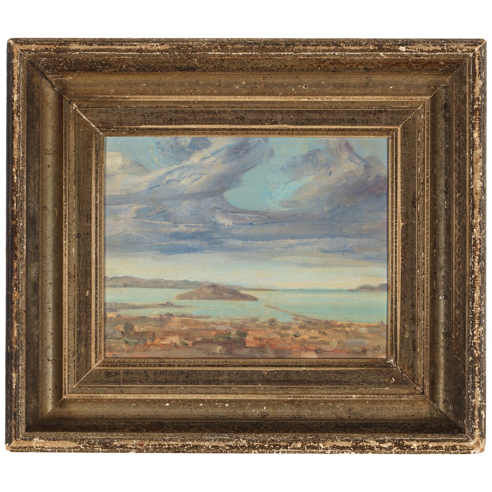 XAVIER MARTINEZ (1869-1943) View of San Francisco Bay 7 5/8 x 9 3/4 in. - 2