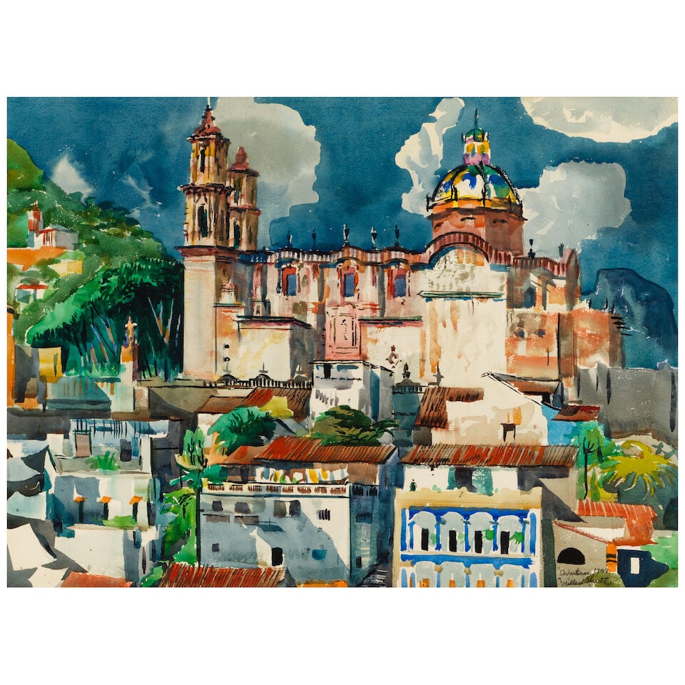 MILLARD SHEETS (1907-1989) Christmas, Taxco sight 22 x 30 in. (Executed in 1959.) (1 of 3)