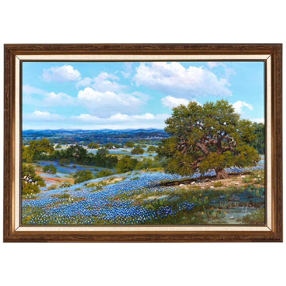 WILLIAM A. SLAUGHTER (1923-2003) Bluebonnets 24 x 36 in. - 3