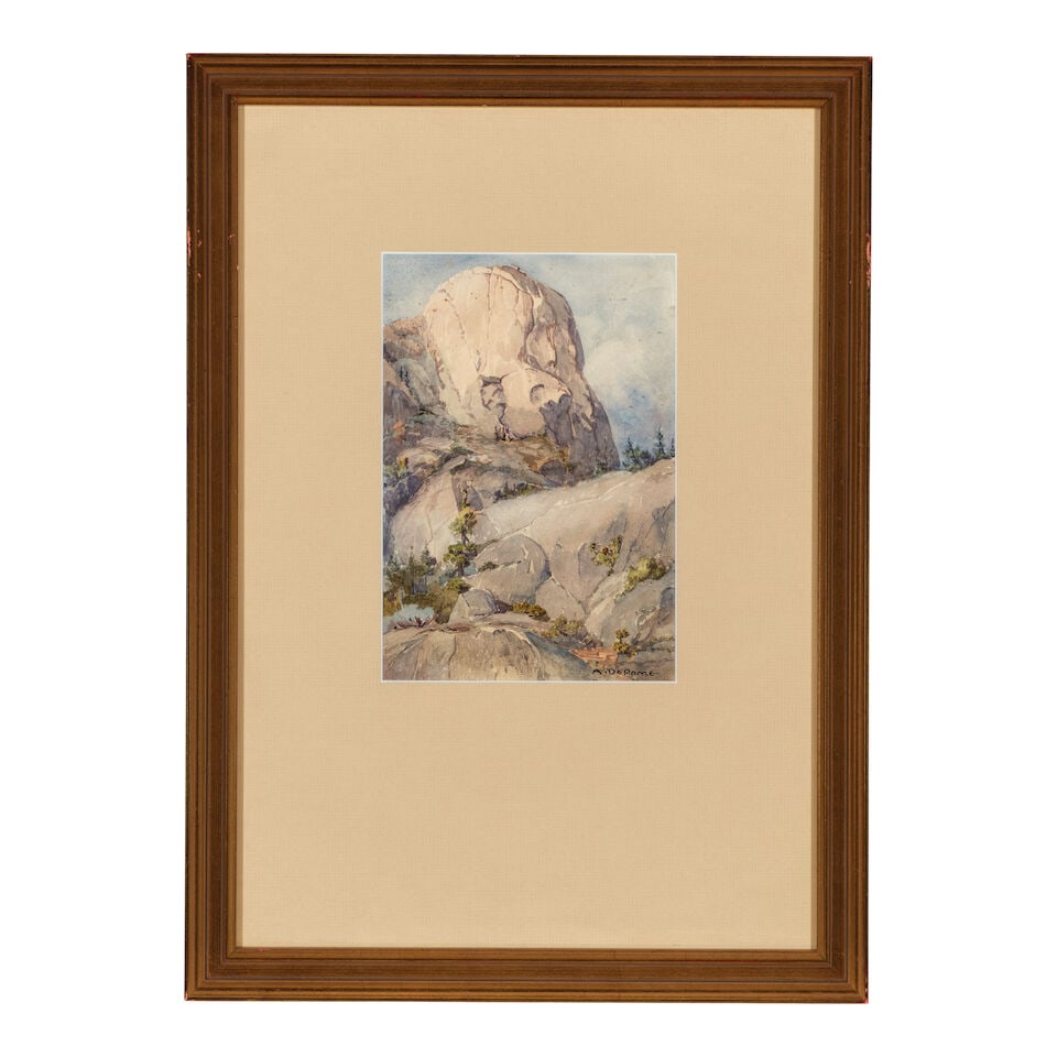 ALBERT THOMAS DEROME (1885-1959) Sugar Loaf Rock or Eagle Rock Near Kyburz, Kierchoff Dome and G... - 2