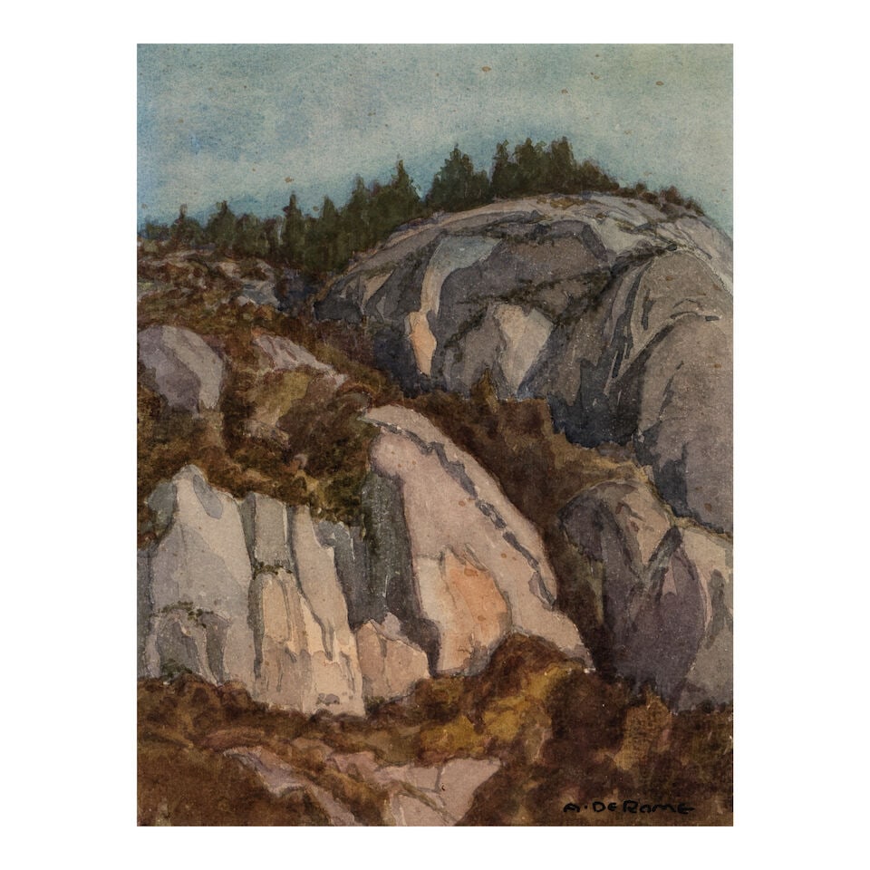 ALBERT THOMAS DEROME (1885-1959) Sugar Loaf Rock or Eagle Rock Near Kyburz, Kierchoff Dome and G... - 3