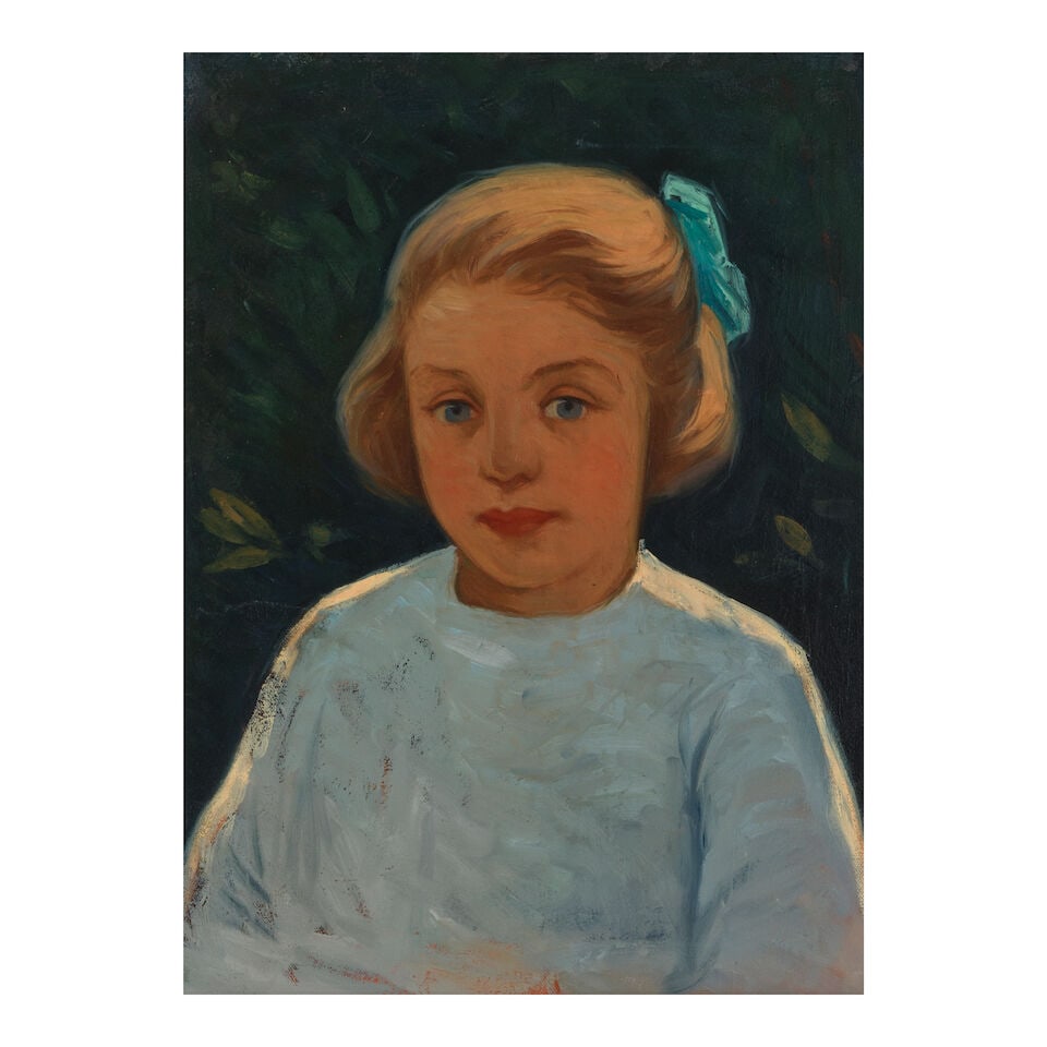FRANK TOLLES CHAMBERLIN (1873-1961) Boy with White Hat and Girl with Blue Eyes (a group of two) ... - 5