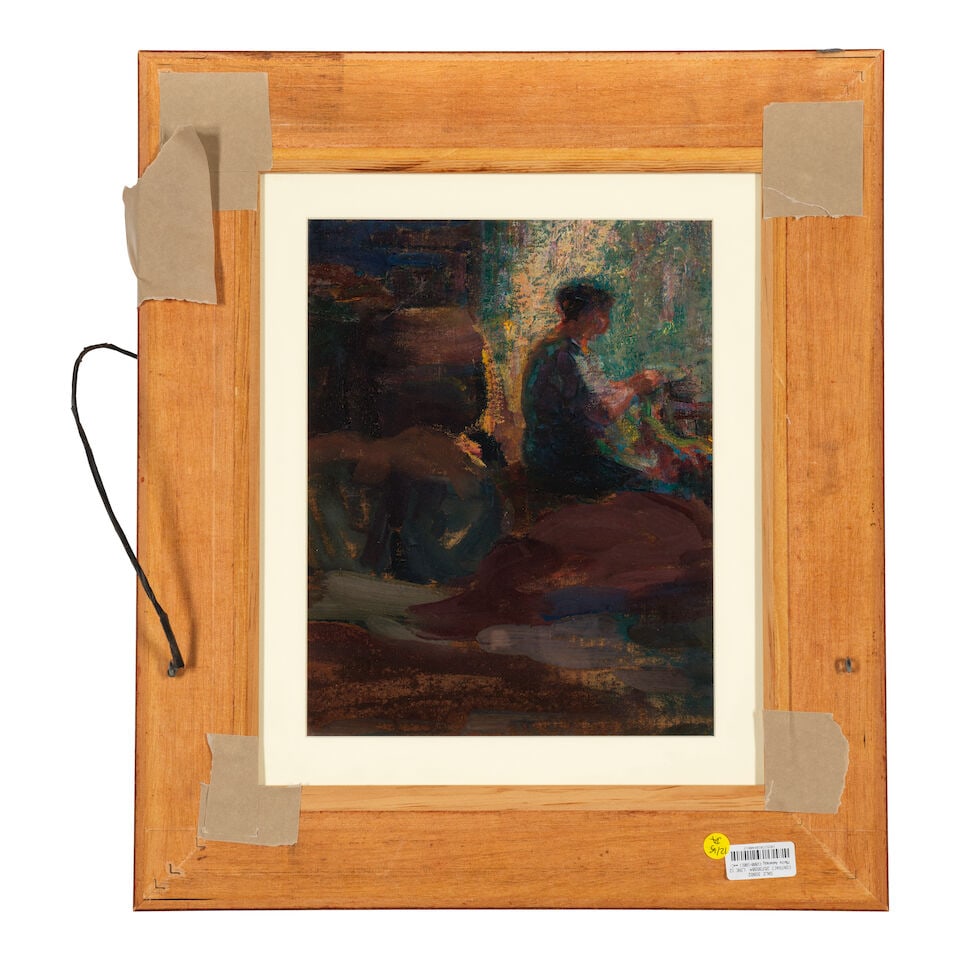 MISCHA ASKENAZY (1888-1961) Man with a Drink and Woman Sewing (a double-sided work) recto image ... - 3