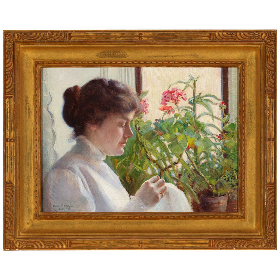 DONNA SCHUSTER (1883-1953) Helene (Sister of the Artist) 17 x 23 in. (Painted in 1909.) - 3