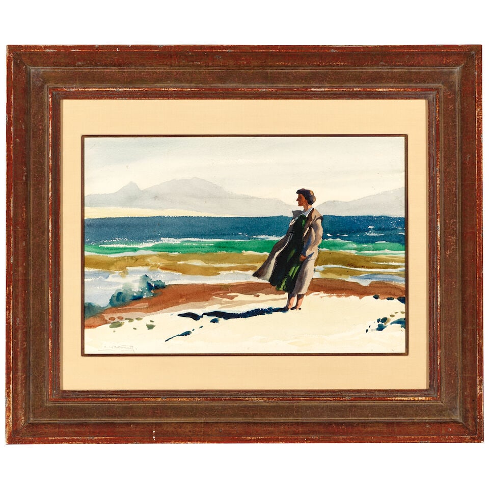 EMIL JEAN KOSA, JR. (1903-1968) Woman on the Beach sight 14 1/2 x 21 1/2 in. (Painted circa 1940.) - 3
