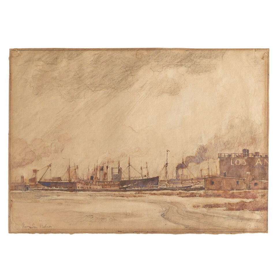 FRANK TOLLES CHAMBERLIN (1873-1961) Near San Pedro sheet 9 1/2 x 13 1/2 in. (Executed in 1943.) - 2