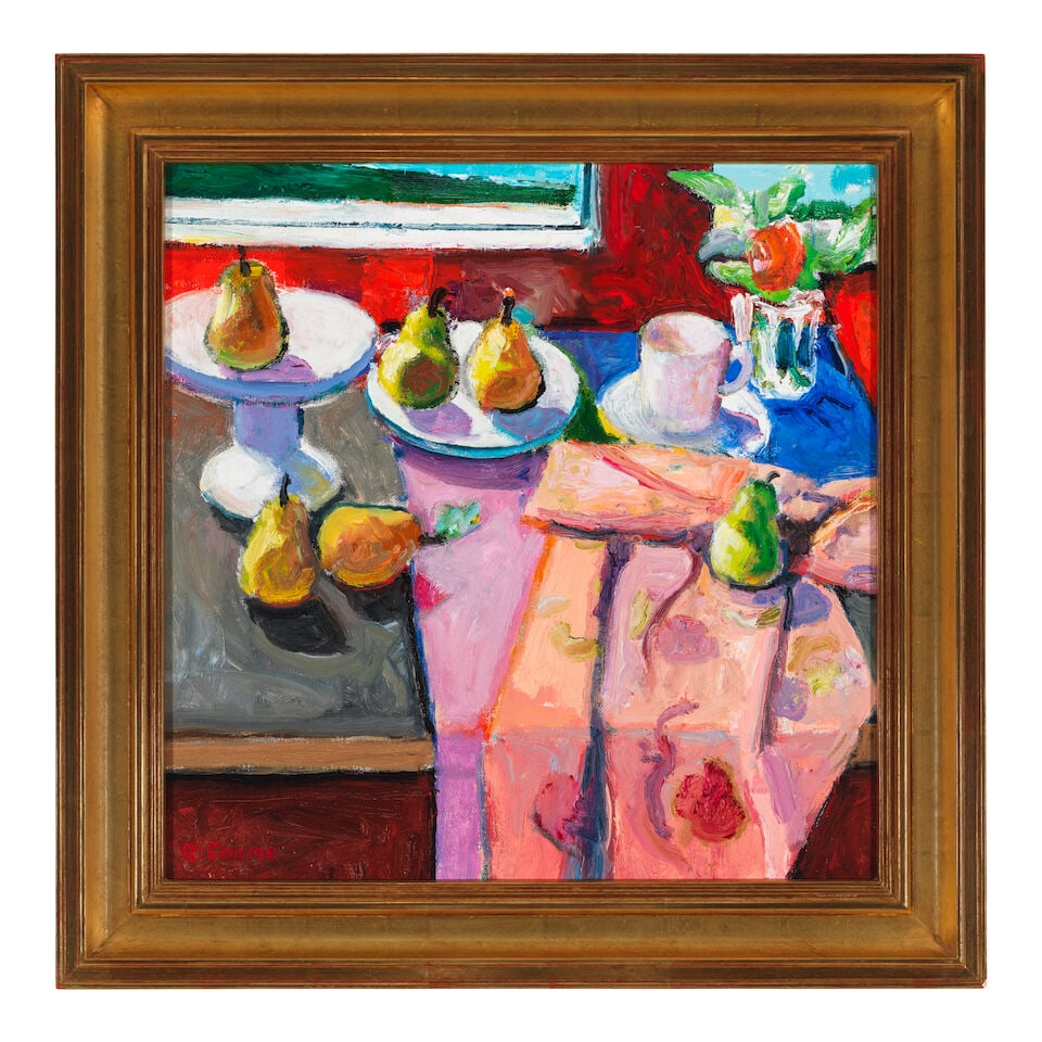 ROBERT AARON FRAME (1924-1999) Still Life with Pears 20 x 20 in. (Painted in 1992.) - 3