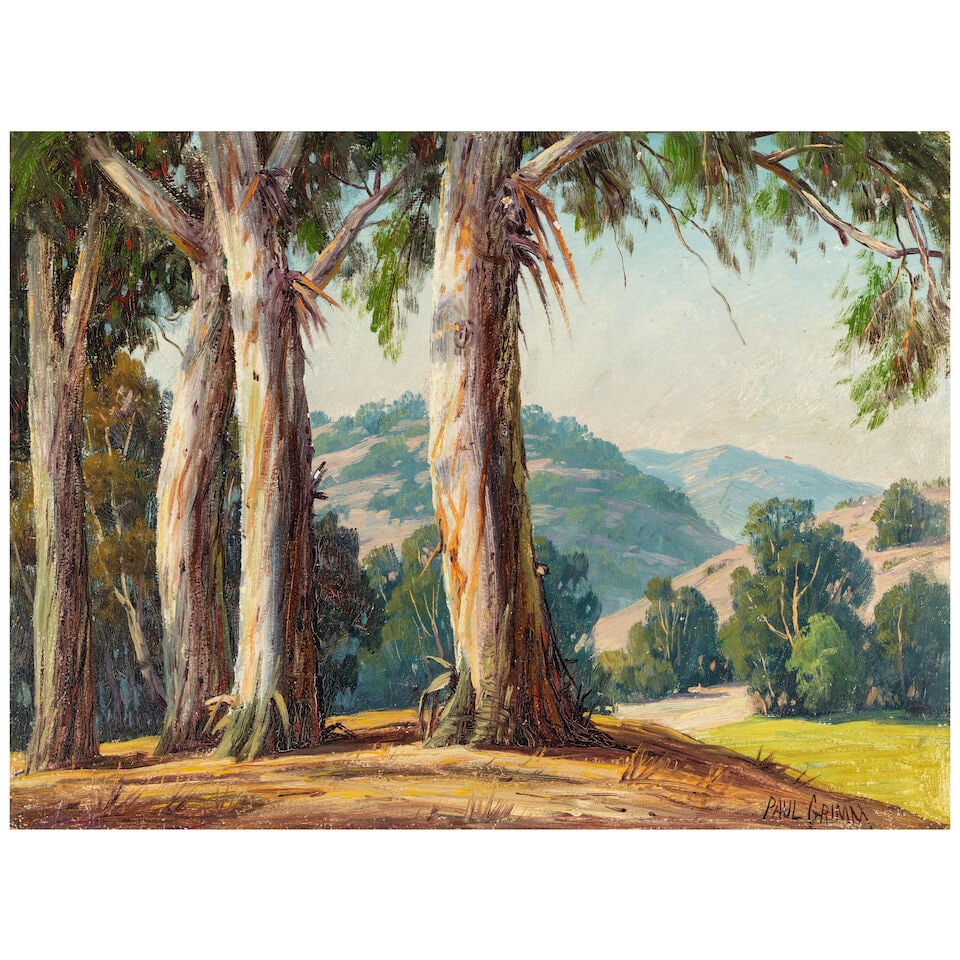 PAUL GRIMM (1891-1974) Eucalyptus and Old Oak Tree Near the Stream (a group of two) each 12 x 16... - 2